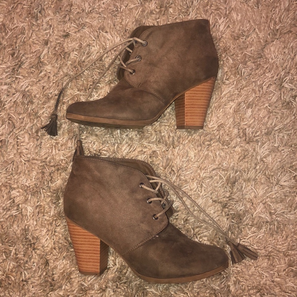 Brown Suede Booties